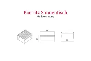 Maßzeichnung vom Biarritz Sonnentisch