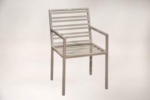 Eleganter Edelstahl Grand Plaza Gartenstuhl in beigebraun