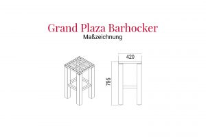 Maßzeichnung, Grand Plaza Barhocker