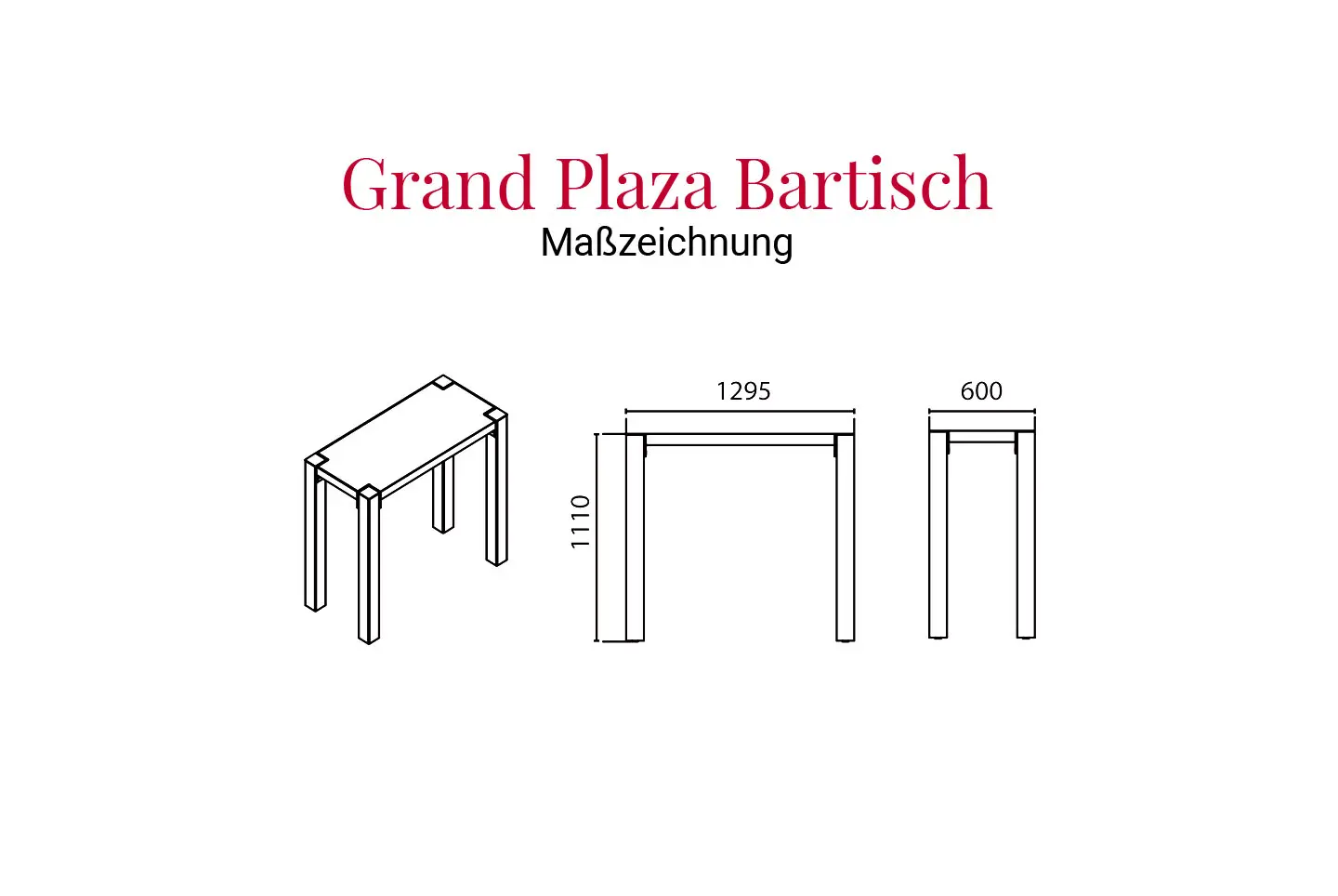 Grand Plaza Bar Desk Maßzeichnung