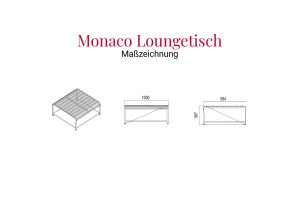 Monaco Loungetisch Maßzeichnung