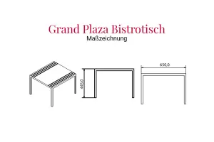 Grand Plaza Bistrotisch Maßzeichnung