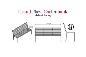 Maßangaben Grand Plaza Gartenbank