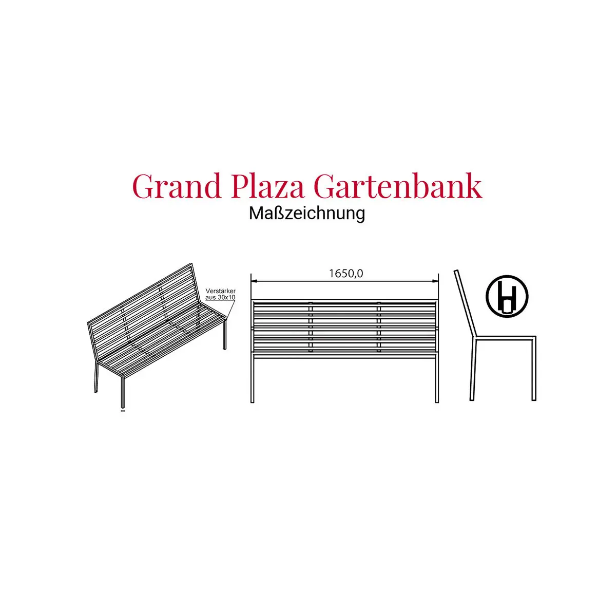 Maßangaben Grand Plaza Gartenbank