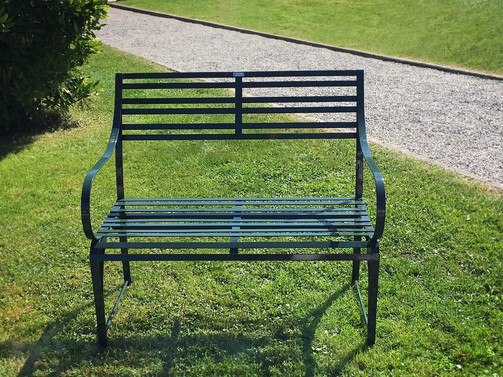 Gartenbank Cannes in grün aus Edelstahl