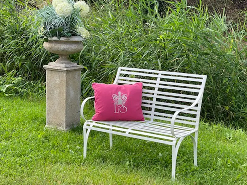Nizza EdelstahlGartenbank weiss mit Kissen