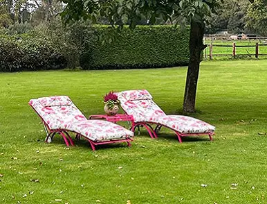 Wertiges Provence Edelstahl Gartenmöbel Ensemble mit Gartentisch, Beistelltisch, Stühlen u. Gartenbank