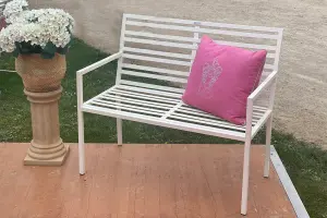 Elegante 2-sitzer Gartenbank Grand-Plaza aus Edelstahl