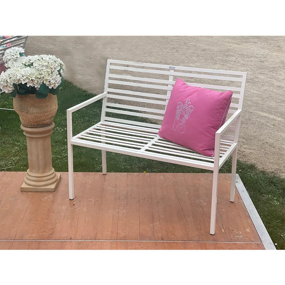Elegante 2-sitzer Gartenbank Grand-Plaza aus Edelstahl