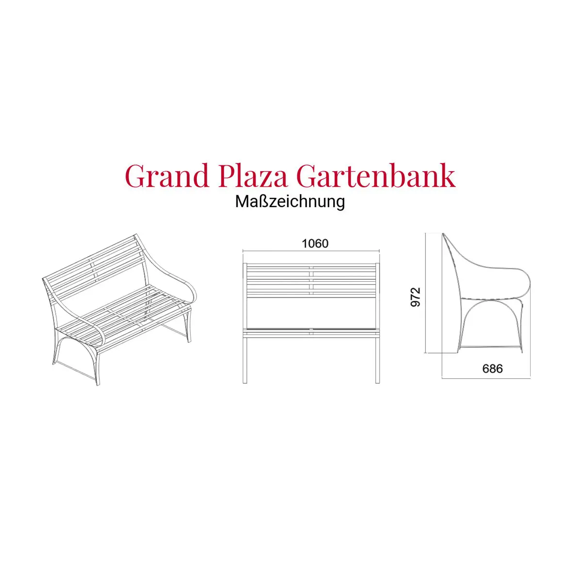 Grand Plaza 2er Gartenbank