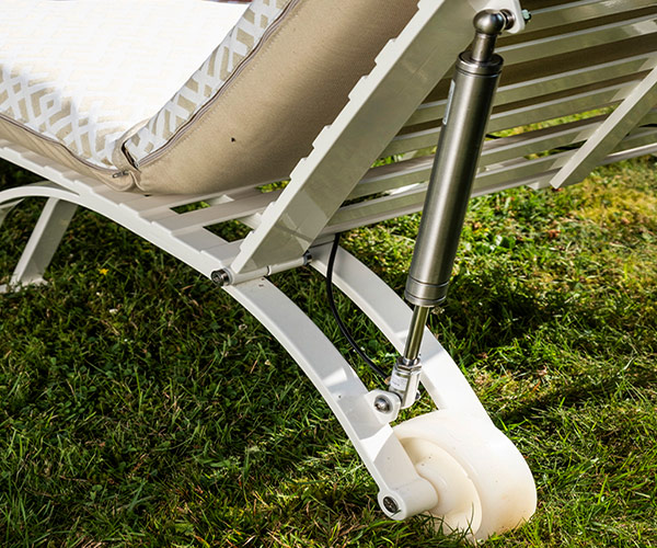 Edelstahl Gartenliege Höhenverstellung per Gasdruckstossdämpfer von Lasedia