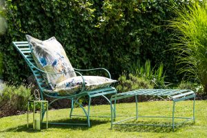 Biarritz Sonnensessel aus Edelstahl mit bequemen und Outdoor geeigneten Sitzkissen