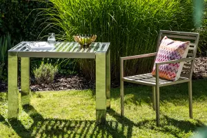 Grand Plaza Edelstahl Gartenstuh lim im klassischen eleganten Bauhausstil